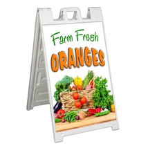 Farm Fresh Oranges Signicade 24x36 Aframe Sidewalk Sign Banner Decal Fruit - £34.13 GBP+