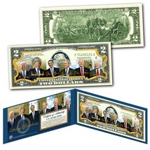 Living Presidents Including Joe Biden &amp; Trump Authentic U.S. $2 Bill w/COA - £10.99 GBP