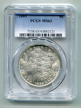 1885 MORGAN SILVER DOLLAR PCGS MS63 NICE ORIGINAL COIN FROM BOBS COINS F... - $95.00