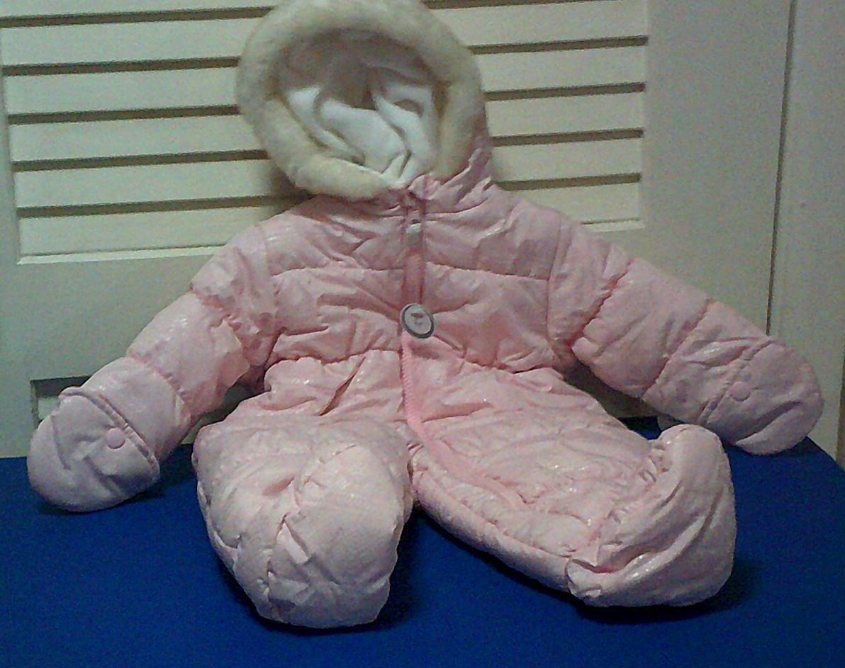 Carter’s Infant Girls Pink Print Puffer Pram Snowsuit  6-9 Months NEW WITH TAGS - $32.68