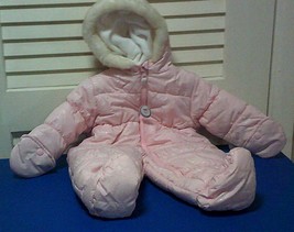 Carter’s Infant Girls Pink Print Puffer Pram Snowsuit  6-9 Months NEW WI... - £26.09 GBP