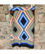 Midi Multicolored Diamond Print Skirt Size M Elastic Waist - $285.10 MXN