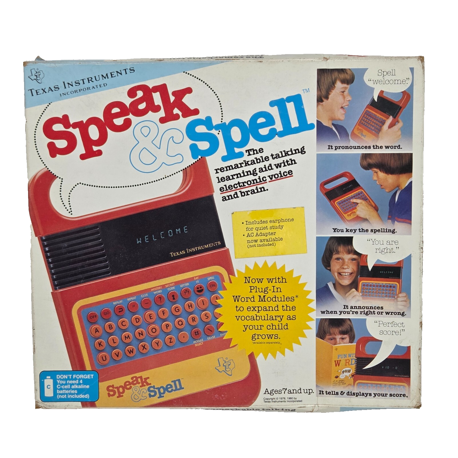 VINTAGE 1978 TEXAS INSTRUMENTS SPEAK &amp; SPELL TESTED &amp; WORKS IN ORIGINAL BOX - $90.25