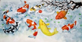 Koi Fish in Springtime Painting - £199.83 GBP