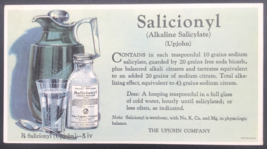 Vintage Salicionyl Alkaline Salicylate Upjohn Advertising Ink Blotter - £11.00 GBP