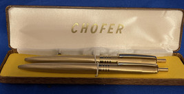 Vintage Chofer Ink Pen Set in Case - Gold Tone - Collectable - Wood Look... - $220.59 MXN