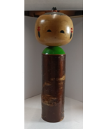 Vintage Wooden Handcrafted and painted Japanese Kokeshi doll, 6.5&quot; tall. - $27.34 CAD