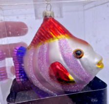 Fish Christmas Ornament NEW Bethlehem Mercury Glass GKI Rainbow Colorful... - £29.10 GBP