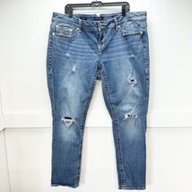 Vigoss Jeans Womens 22 Chelsea Boyfriend Blue Medium Wash Denim Distressed *Mark - £19.97 GBP