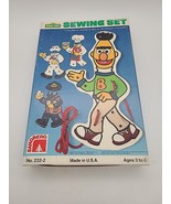 Vintage 1988 Sesame Street Bert Sewing Set Woodboard Doll Made in USA - $24.00