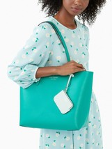 NWB Kate Spade Ava Reversible Green Mint Leather Tote Pouch K6052 $359 Gift Bag - £100.99 GBP