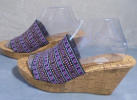 Montego Bay Club Womens 9 Multicolored Wedge Slide Sandals - £8.24 GBP