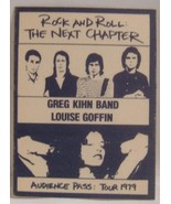 GREG KIHN / LOUISE GOFFIN - VINTAGE 1979 CLOTH CONCERT TOUR BACKSTAGE PASS - $12.00