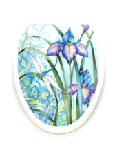 Toilet Tattoos Iris Beauty Vinyl Lid Decoration Reusable Removable Ships... - £18.63 GBP