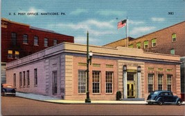Nanticoke PA, US Post Office, Pennsylvania Vintage old car Postcard a2 - £16.92 GBP