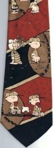 Snoopy Baseball Necktie Charlie Brown Lucy Snoopy  100% Polyester Vintage - £13.61 GBP