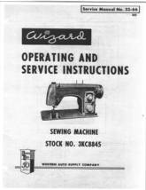 Wizard 3KC 8845 manual instruction service sewing machine - $12.99