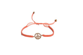 Priyanka Womens Peace Sign Bracelet Signs &amp; Symbols Coral Pink Size OS - £64.33 GBP