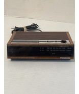 Vintage Panasonic RC-6063 FM-AM Clock Radio Battery Backup Wood Grain Works - $22.35