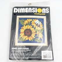 New Vtg Dimensions Needlepoint Kit Sunny Sunflowers 7147 5”x5” Frame Siz... - $19.99
