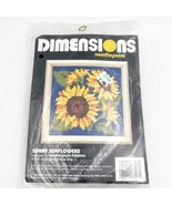 New Vtg Dimensions Needlepoint Kit Sunny Sunflowers 7147 5”x5” Frame Siz... - £15.63 GBP