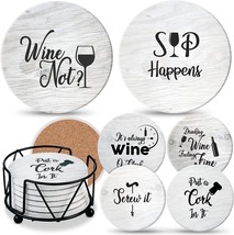 Coasters For Drinks Absorbents With Holder - 6 Pcs.Gift Set, Living Room Decor. - £27.38 GBP