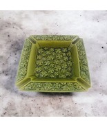 Wales Ashtray Ceramic Japan Vintage Olive Green Mid Century Modern Embossed - $38.27 CAD