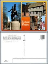 Massachusetts Postcard - Boston, Paul Revere House &amp; Monument Du - £2.28 GBP