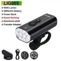 NEWBOLER 5000LM Intelligent inductio Bike Light MTB Front Lamp USB Rechargeable  - £93.34 GBP