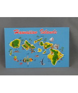 Vintage Postcard - Map of Hawaii Cartoon Graphic - Hawaiian Services Inc. - £11.72 GBP