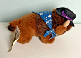 1980s Yippie Yi Yay Plush  Buffalo  8&quot; Nose to Tail Fredericksburg TX Ba... - $15.10
