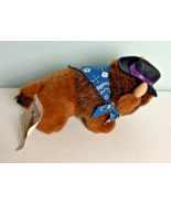 1980s Yippie Yi Yay Plush  Buffalo  8" Nose to Tail Fredericksburg TX Bandana - $15.10
