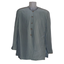 NWT Vintage Pacific Silk &amp; Studio Womens Gray Pinstripe Silk Blazer Jacket Sz L - $29.66