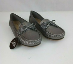 New Alexis Bendel Dorothy-30L Pewter Silver Leather Loafers Slip On Shoe... - $29.09