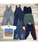 Clothes Lot Boys Size 2T 7pc Overalls Shortall Vintage Shirt Sweatpants ... - $44.75 CAD