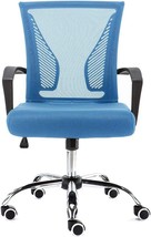 Modern Home Zuna Mid-Back Office Task Chair - Ergonomic Back, Black/Blue - £65.64 GBP