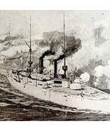 Olympia Battleship Manila Bay Spanish War Cuba 1899 Victorian Print DWV7C - £23.58 GBP