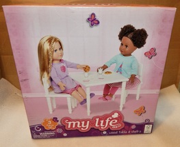 My Life As Wood Table &amp; Chairs For 18” Dolls 3pc Set 10288973 WalmartNIB 2016 1M - $37.49