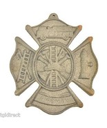 Cast Iron Firefighting Wall Plaque Sign 7.75&quot; Wide Fireman Fire Rescue Grey - $11.64