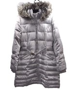 Dkny winter puffer parka jacket with faux fur hood and belt ~ size medium - £34.64 GBP