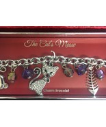 The Cat&#39;s Meow Charm Bracelet Rhinestones Colored Beads Cat Mouse Fish - €11,03 EUR