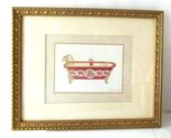 Victorian Bath Tub Art Print Framed Matted Signed Mary De Wolfe - $19.79