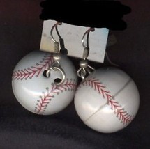 Huge Funky Baseball Earrings Sports Fan Team Ball Player Charm Costume Jewelry - £5.47 GBP