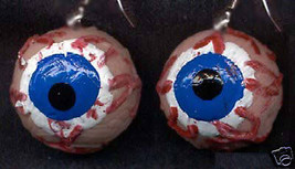 Funky Gross Eyeball Eyes Earrings Weird Zombie Body Parts Horror Costume Jewelry - £8.65 GBP