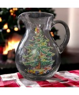 Spode Glass Pitcher LARGE 6 Qt 96oz Christmas Tree Christmas Holiday Vas... - £34.89 GBP