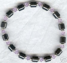 Magnetic Hematite Gemstone Bracelet Violet Crystal - £12.78 GBP