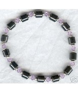 Magnetic Hematite Gemstone Bracelet Violet Crystal - $23.23 CAD