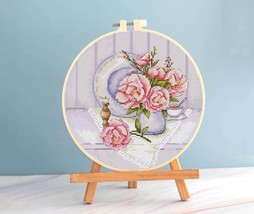 Roses cross stitch kitchen pattern pdf - English Rose embroidery Rose bouquet  - £7.89 GBP
