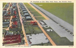 Aerial View Planes Kelly Air Force Field San Antonio Texas linen postcard - £4.54 GBP