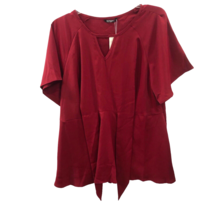 BloomChic Solid Wine Waist Fitted Batwing Sleeve V Neck Size 18 20 NWT - £19.43 GBP